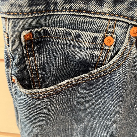 Men’s Levi’s 505 size 44X32 Classic Blue Denim Jeans, big and tall, GUC - Picture 8 of 9